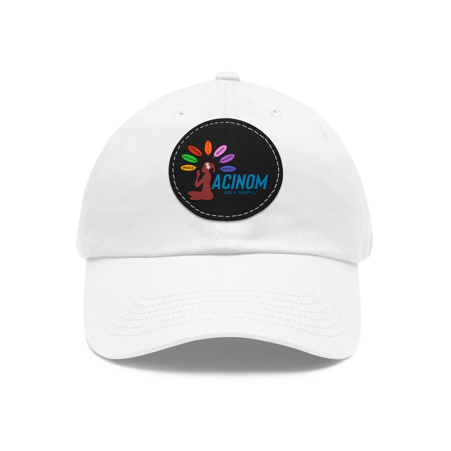 Dad Hat with Leather Patch (Round)