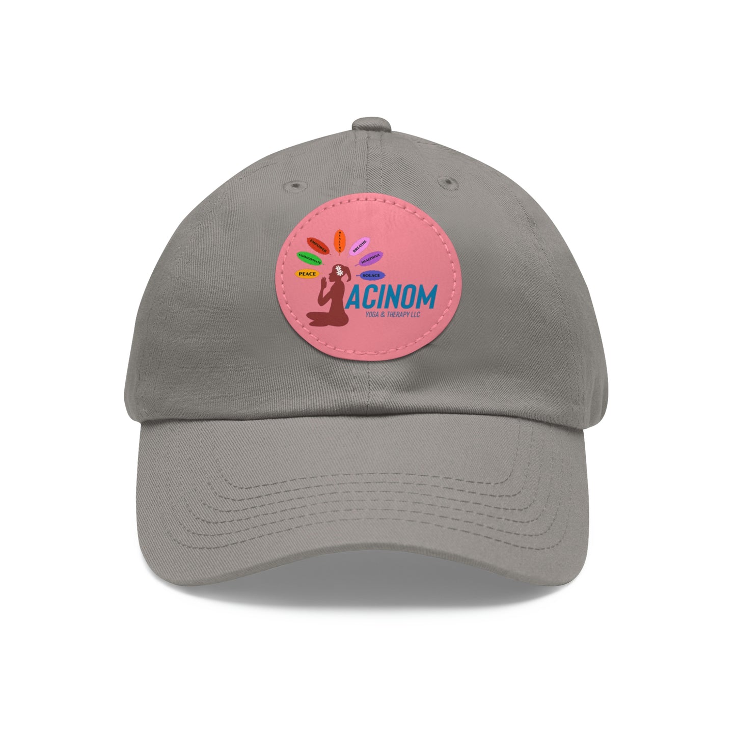 Dad Hat with Leather Patch (Round)